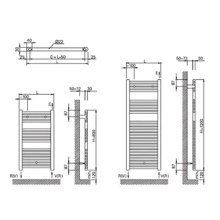 PLANO TOALLERO ELECTRICO ZETA T EHNSI RECTO CICSA