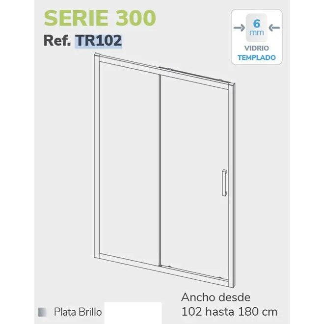 ▷MAMPARA DUCHA FRONTAL CORREDERA S300 Barata | Comprar Online