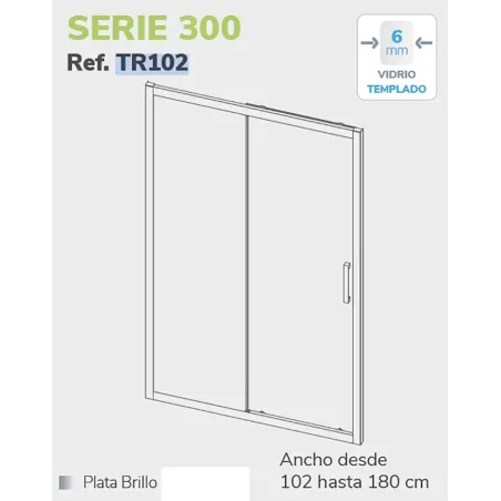 ▷MAMPARA DUCHA FRONTAL CORREDERA S300 Barata | Comprar Online