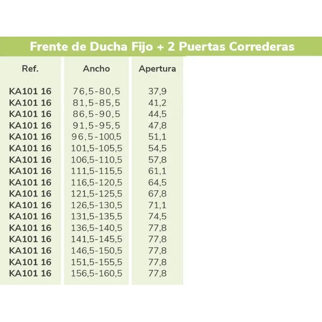 APERTURA MAMPARA DUCHA FRONTAL CORREDERA KAAROL KASSANDRA