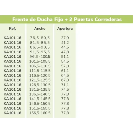 APERTURA MAMPARA DUCHA FRONTAL CORREDERA KAAROL KASSANDRA