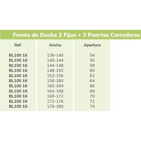 APERTURA MAMPARA DUCHA FRONTAL CORREDERA 4 HOJAS BEL-LA KASSANDRA