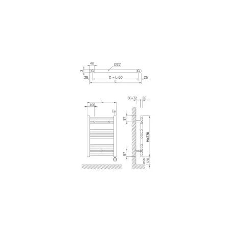 PLANO TOALLERO ELECTRICO ZETA X PORTO CICSA
