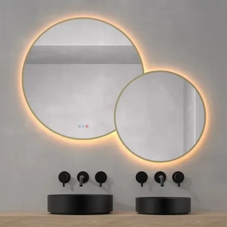 ESPEJO DE BAÑO CON LUZ LED BRASILIA REDONDO DYLED