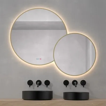 ESPEJO DE BAÑO CON LUZ LED BRASILIA REDONDO DYLED