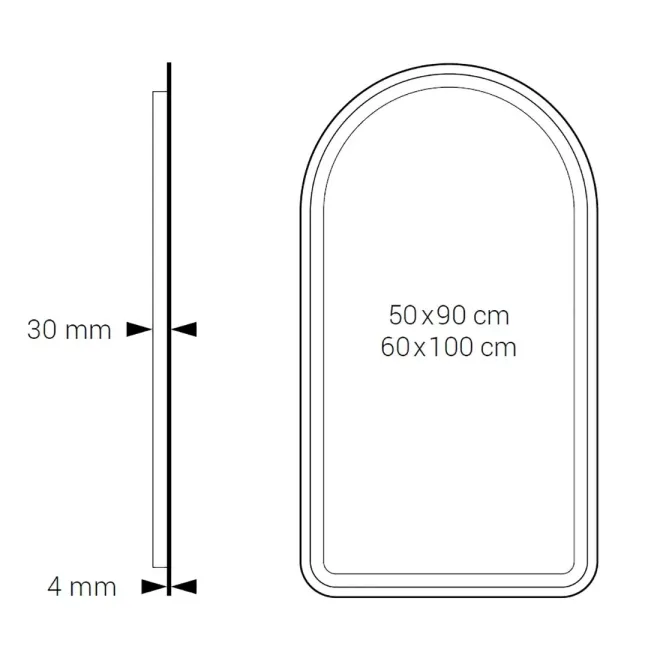 PLANO ESPEJO DE BAÑO CON LUZ LED ACUEDUCTO CAPILLA DYLED