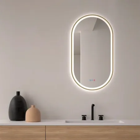 ESPEJO DE BAÑO CON LUZ LED BURDEOS DYLED