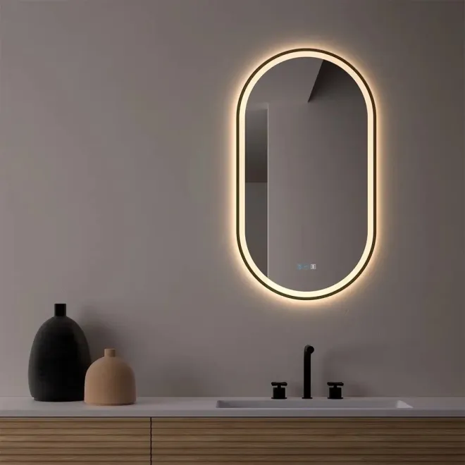 ESPEJO DE BAÑO CON LUZ LED BURDEOS DYLED