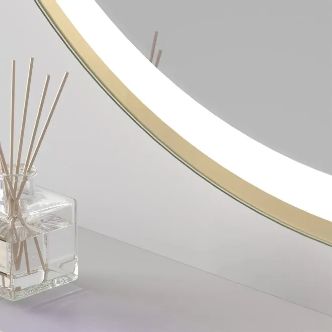 DETALLE ESPEJO DE BAÑO CON LUZ LED BURDEOS DYLED