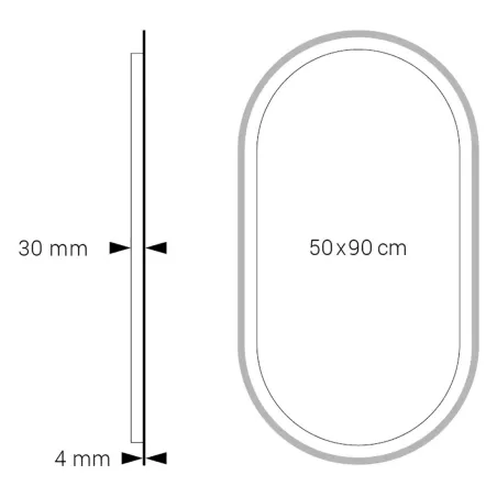PLANO ESPEJO DE BAÑO CON LUZ LED BURDEOS DYLED