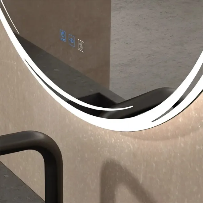 DETALLE ESPEJO DE BAÑO CON LUZ LED TRAMUNTANA REDONDO DYLED