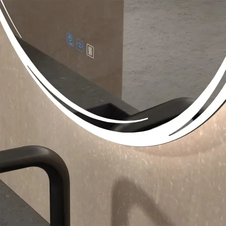 DETALLE ESPEJO DE BAÑO CON LUZ LED TRAMUNTANA REDONDO DYLED