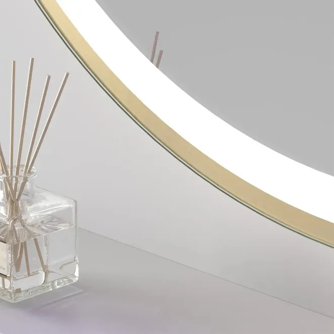DETALLE ESPEJO DE BAÑO CON LUZ LED PRAGA REDONDO DYLED