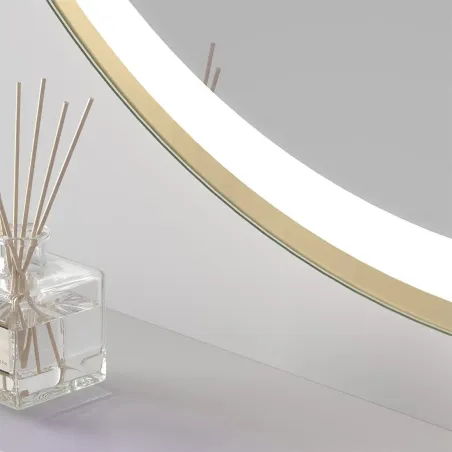 DETALLE ESPEJO DE BAÑO CON LUZ LED PRAGA REDONDO DYLED