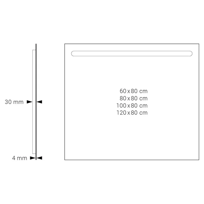 PLANO ESPEJO DE BAÑO CON LUZ LED LEVANTE DYLED