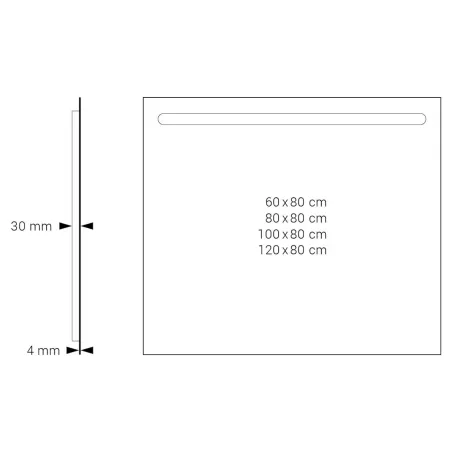 PLANO ESPEJO DE BAÑO CON LUZ LED LEVANTE DYLED