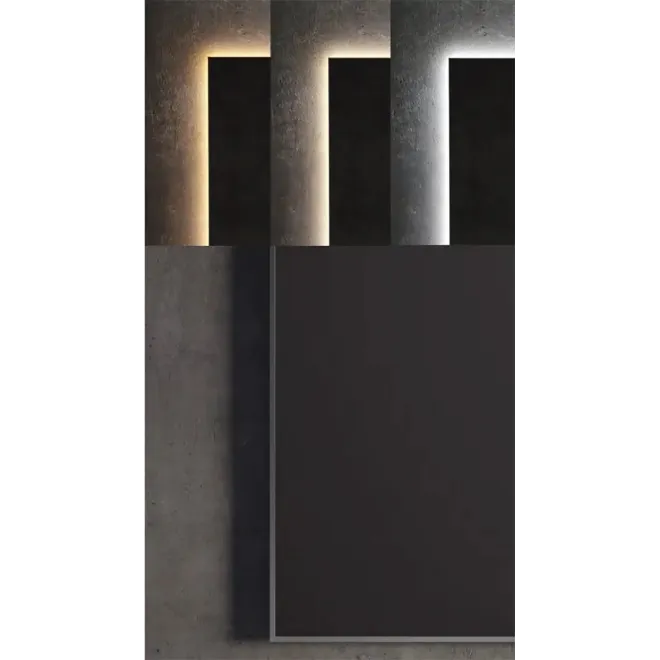 DETALLE ESPEJO DE BAÑO CON LUZ LED VEGAS MARCO ALUMINIO TORVISCO