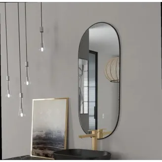 ESPEJO DE BAÑO OVALADO NEGRO TORVISCO
