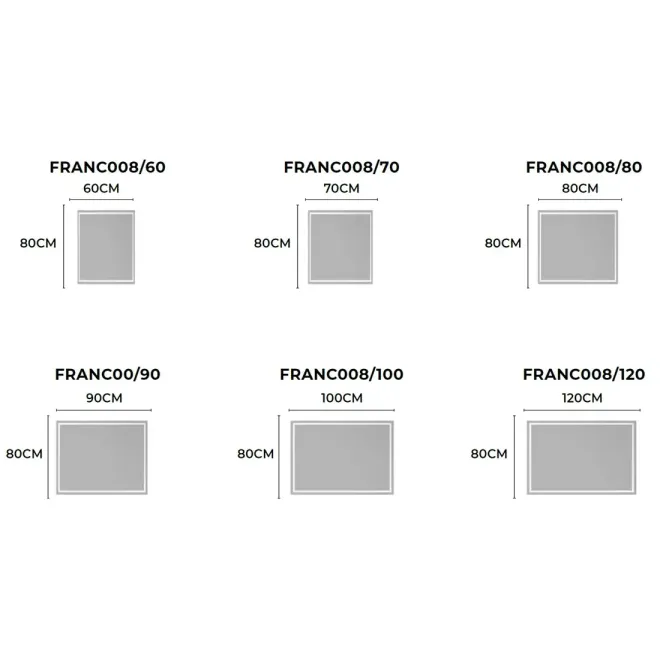 MEDIDAS ESPEJO BAÑO LUZ LED FRANCIA LEDIMEX