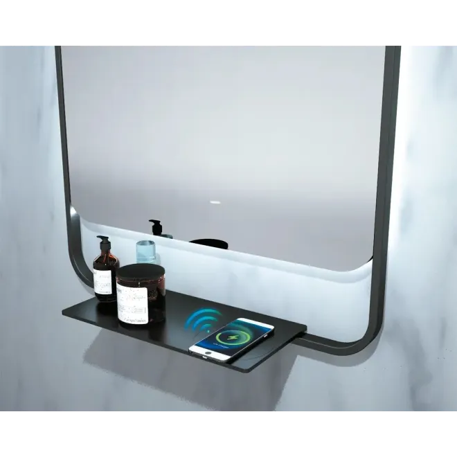 DETALLE ESPEJO BAÑO LUZ LED CONCEPT CON CARGADOR PARA MOVIL LEDIMEX