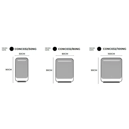 MEDIDAS ESPEJO BAÑO LUZ LED CONCEPT CON CARGADOR PARA MOVIL LEDIMEX