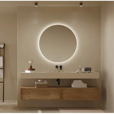 ESPEJO BAÑO LUZ LED LISBOA REDONDO LEDIMEX