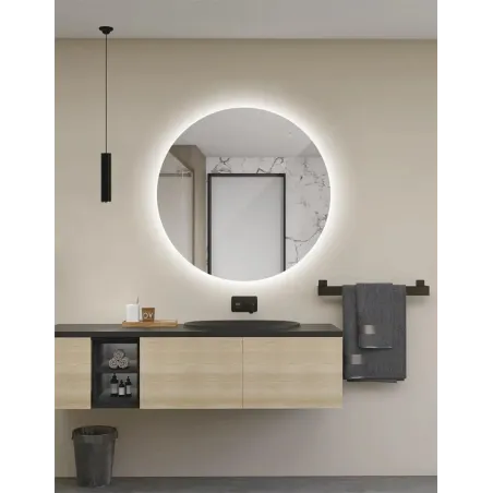 ESPEJO BAÑO LUZ LED LISBOA REDONDO LEDIMEX