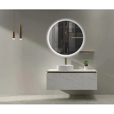 ESPEJO BAÑO LUZ LED OPORTO REDONDO LEDIMEX