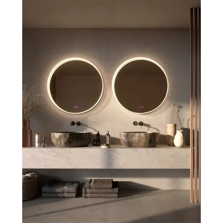 ESPEJO BAÑO LUZ LED BOLONIA REDONDO LEDIMEX