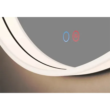 DETALLE ESPEJO BAÑO LUZ LED BOLONIA REDONDO LEDIMEX
