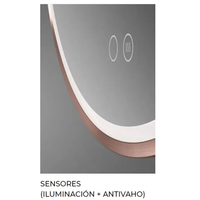 DETALLE ESPEJO BAÑO LUZ LED PARIS REDONDO LEDIMEX