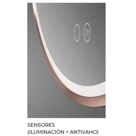 DETALLE ESPEJO BAÑO LUZ LED PARIS REDONDO LEDIMEX