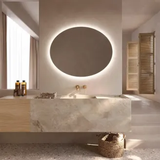 ESPEJO BAÑO LUZ LED OVAL LEDIMEX