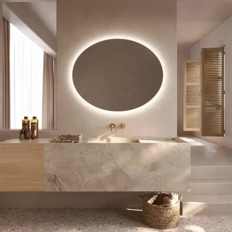 ESPEJO BAÑO LUZ LED OVAL LEDIMEX