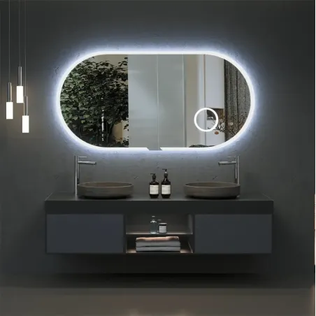 ESPEJO BAÑO LUZ LED INDIANA CON ESPEJO AUMENTO LEDIMEX