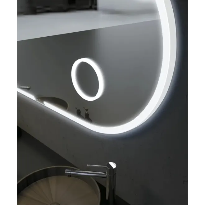 DETALLE ESPEJO BAÑO LUZ LED INDIANA CON ESPEJO AUMENTO LEDIMEX