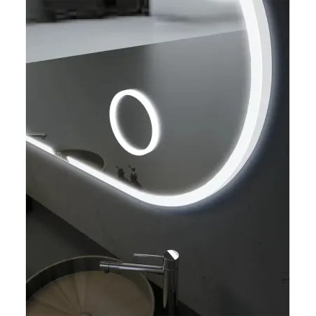 DETALLE ESPEJO BAÑO LUZ LED INDIANA CON ESPEJO AUMENTO LEDIMEX