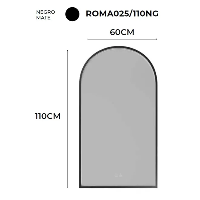 MEDIDAS ESPEJO BAÑO LUZ LED ROMA LEDIMEX