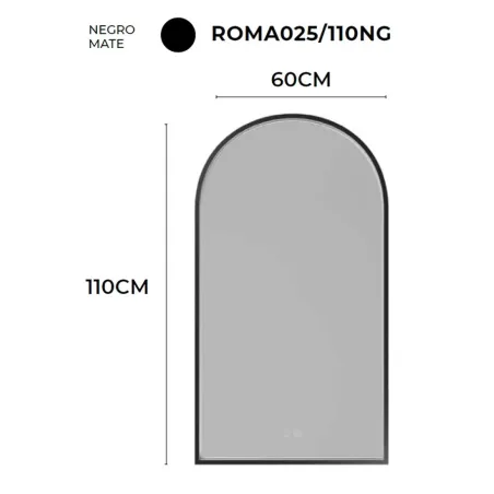 MEDIDAS ESPEJO BAÑO LUZ LED ROMA LEDIMEX