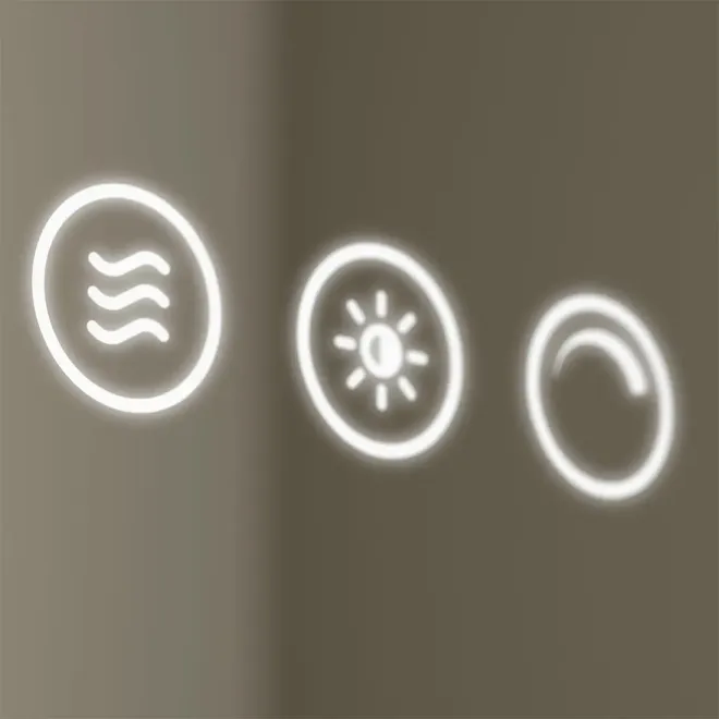 DETALLE ESPEJO BAÑO CON LUZ KORI CURVE SALGAR