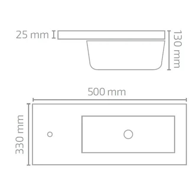 MEDIDAS LAVABO ENCIMERA SAMO 50 BAALNEO