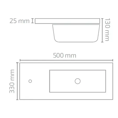 MEDIDAS LAVABO ENCIMERA SAMO 50 BAALNEO