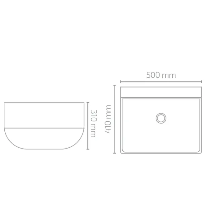 MEDIDAS LAVABO SUSPENDIDO BLOK SOLID SURFACE BAALNEO