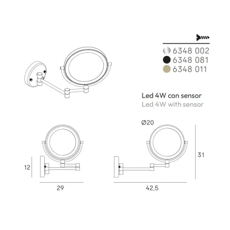 COTAS ESPEJO DE AUMENTO 5x CON LUZ
