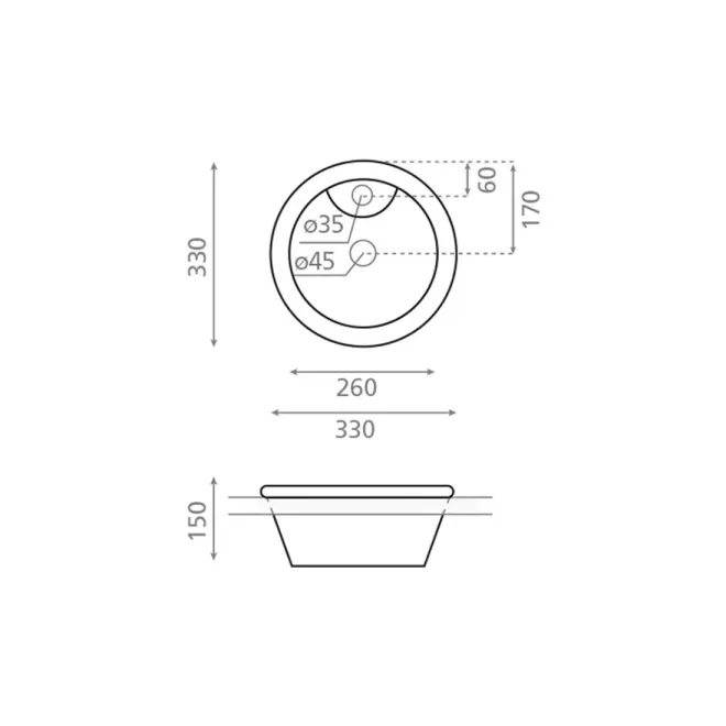 MEDIDAS LAVABO ENCASTRE DUBLIN BATHCO