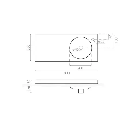 MEDIDAS LAVABO SOBREENCIMERA OASIS BATHCO