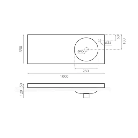 MEDIDAS LAVABO SOBREENCIMERA OASIS BATHCO