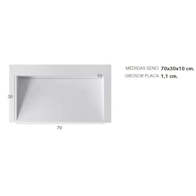 MEDIDAS SENO ENCIMERA DOBLE SENO SOLID SURFACE A MEDIDA ARLES SIN FALDON BAALNEO