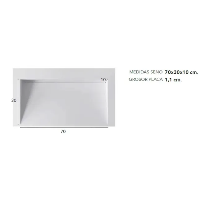 MEDIDAS SENO ENCIMERA SOLID SURFACE A MEDIDA ARLES CON FALDON BAALNEO