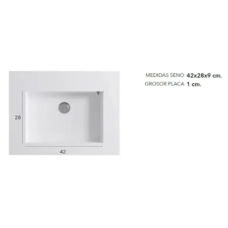 MEDIDAS SENO ENCIMERA SOLID SURFACE A MEDIDA SURF CON FALDON BAALNEO